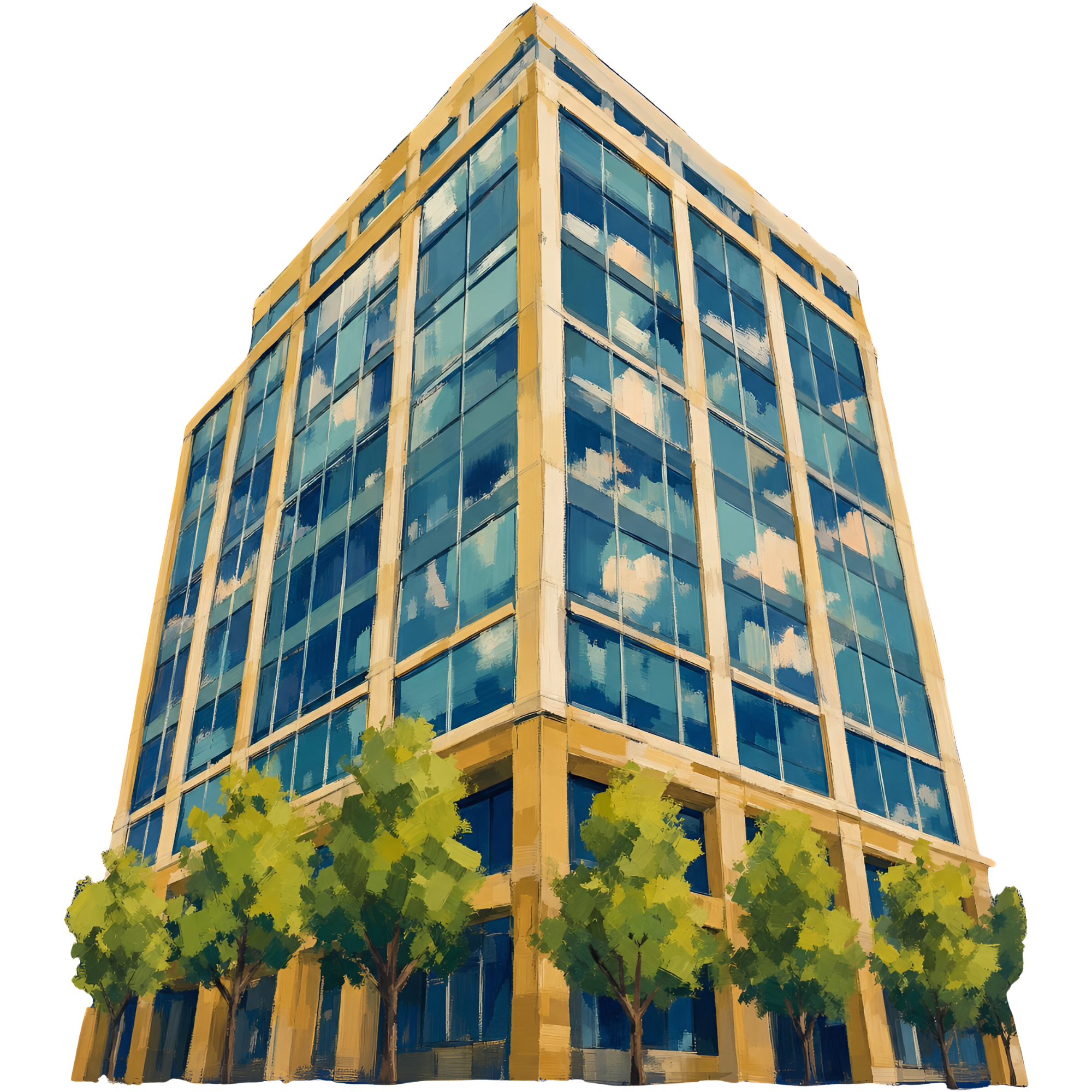 SettleDesk Real Estate Brokerage Tower Architectural Illustration